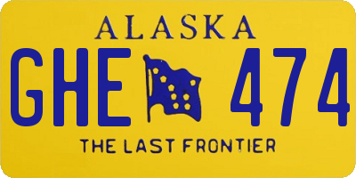 AK license plate GHE474