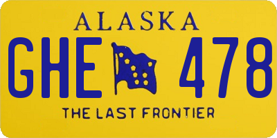 AK license plate GHE478