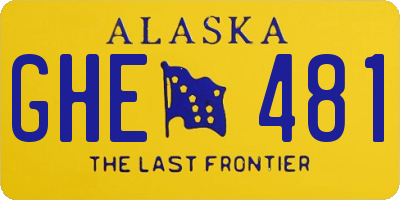 AK license plate GHE481
