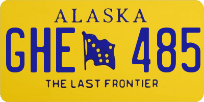 AK license plate GHE485
