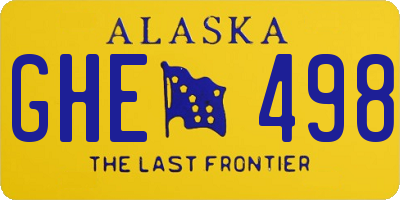 AK license plate GHE498