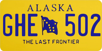 AK license plate GHE502