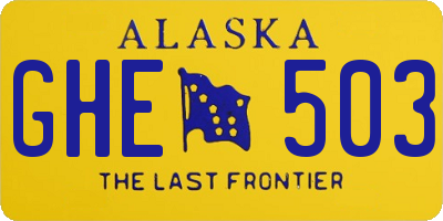AK license plate GHE503