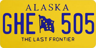 AK license plate GHE505