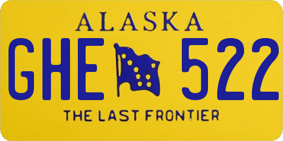AK license plate GHE522