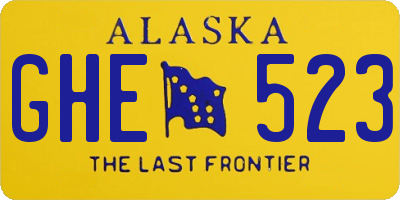 AK license plate GHE523