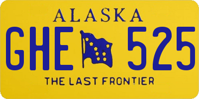 AK license plate GHE525