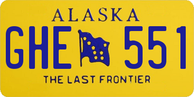 AK license plate GHE551