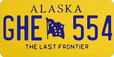 AK license plate GHE554
