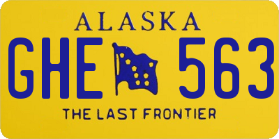 AK license plate GHE563