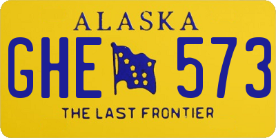 AK license plate GHE573