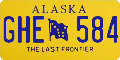 AK license plate GHE584