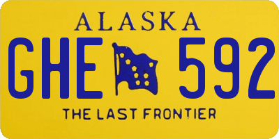 AK license plate GHE592