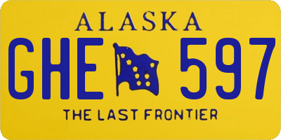 AK license plate GHE597