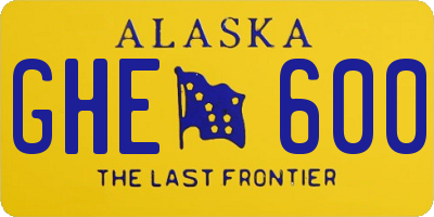 AK license plate GHE600