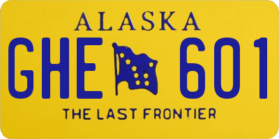 AK license plate GHE601