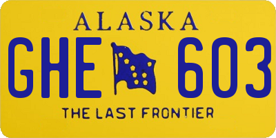 AK license plate GHE603