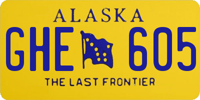 AK license plate GHE605