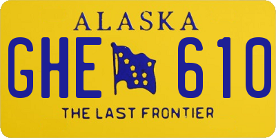 AK license plate GHE610