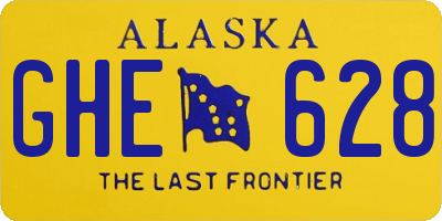 AK license plate GHE628