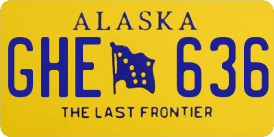 AK license plate GHE636