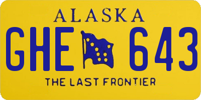 AK license plate GHE643