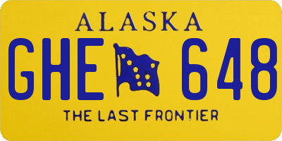 AK license plate GHE648