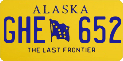 AK license plate GHE652