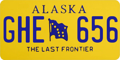 AK license plate GHE656