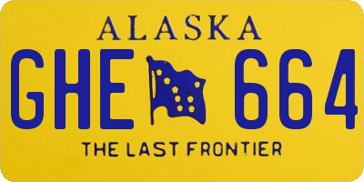 AK license plate GHE664