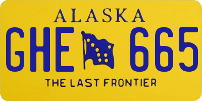 AK license plate GHE665