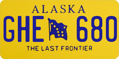 AK license plate GHE680