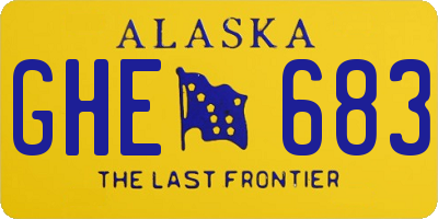 AK license plate GHE683