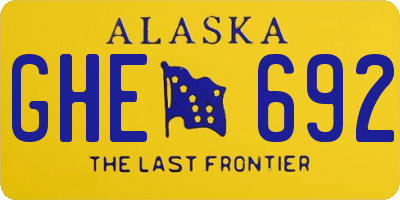 AK license plate GHE692