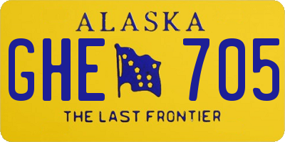 AK license plate GHE705
