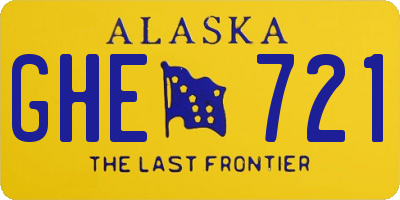 AK license plate GHE721