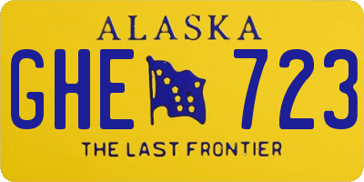 AK license plate GHE723