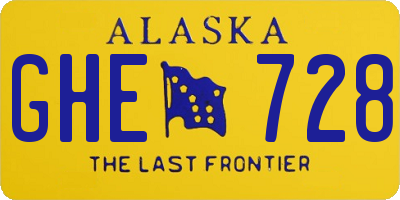 AK license plate GHE728