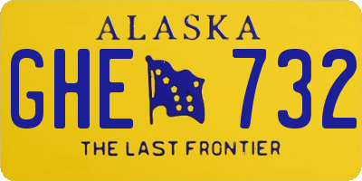 AK license plate GHE732