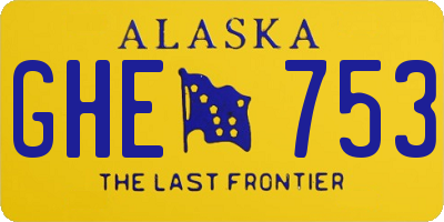 AK license plate GHE753