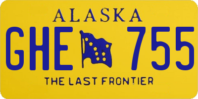 AK license plate GHE755