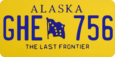 AK license plate GHE756