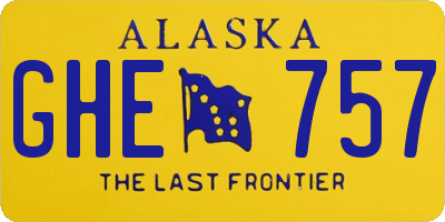 AK license plate GHE757