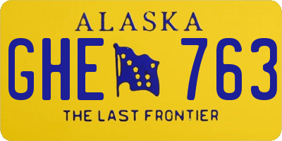 AK license plate GHE763