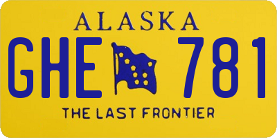AK license plate GHE781