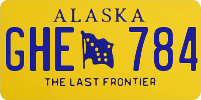 AK license plate GHE784