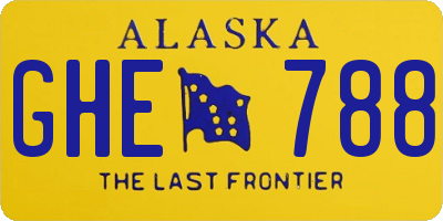 AK license plate GHE788