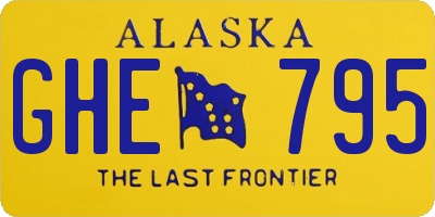 AK license plate GHE795
