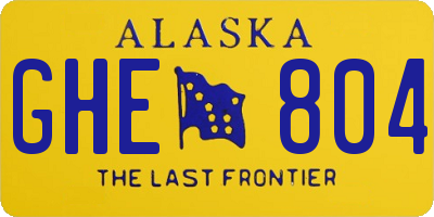 AK license plate GHE804