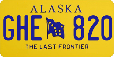 AK license plate GHE820